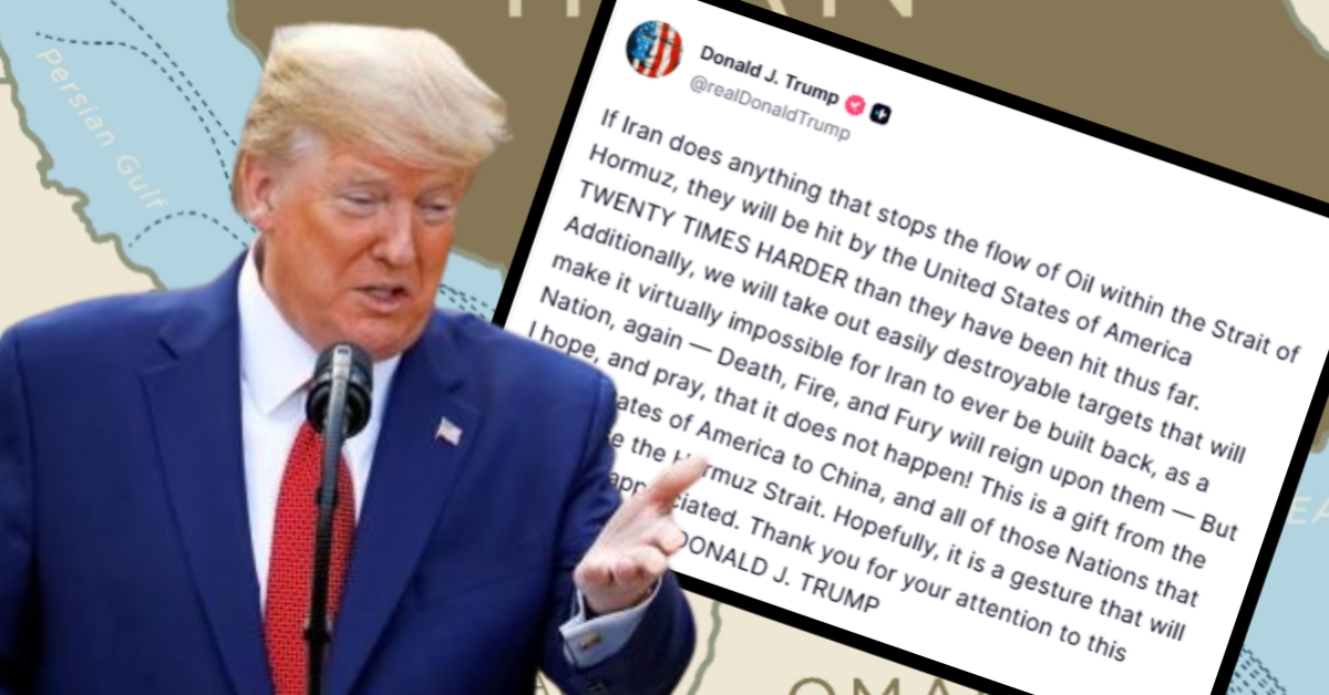 হরমুজ প্রণালী বন্ধ করলে ইরানের ওপর “২০ গুণ কঠোর আঘাত” হানার হুঁশিয়ারি ট্রাম্পের
