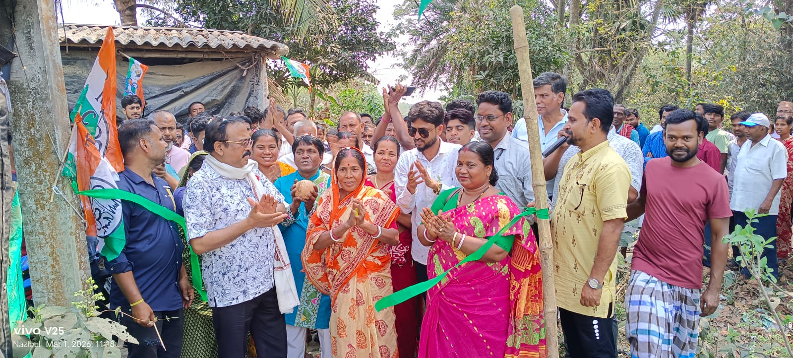 ময়দায় কংক্রীটের রাস্তার কাজের সূচনায় বিধায়ক
